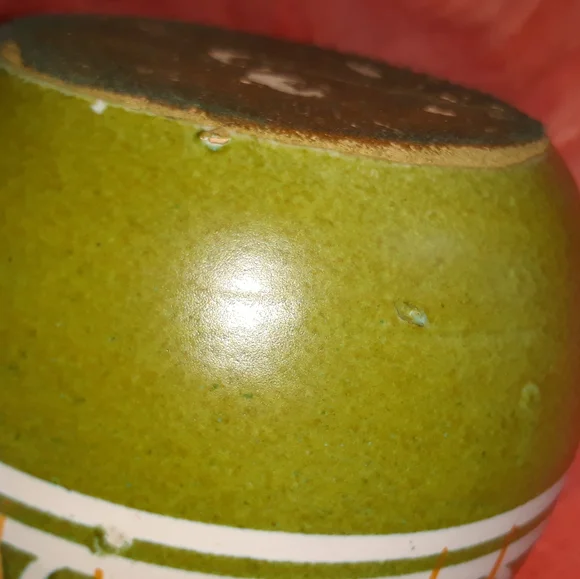 MCM Avocado Green Pottery Pitcher 5.5" - Picture 10 of 12